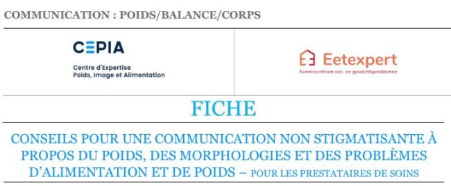 Outil : Conseils pour une communication non-stigmatisante à propos du poids, des morphologies et des problèmes d'alimentation et de poids