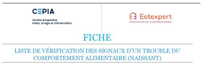 Outil : Liste de contrôle des signes d'un trouble alimentaire